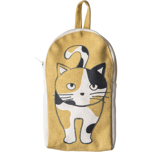 立體貓屁屁收納小包|卡莉貓/八字花貓/黑貓|棉布拉鍊收納包