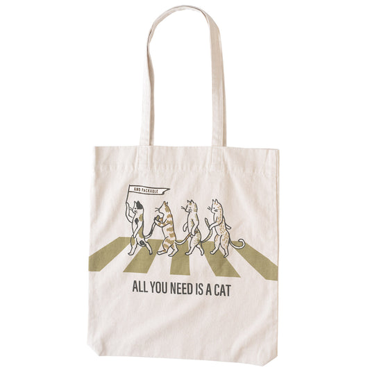 貓咪排隊帆布袋|可肩背大容量托特包|37×40cm