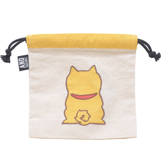 柴犬造型束口袋|和風小物袋|16×17cm