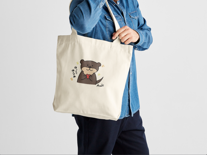 【約10天出貨】好好休息水獺帆布袋｜ゆっくり休んでねカワウソ｜溫柔療癒 × 悠閒可愛主題插圖｜本大屋原創設計